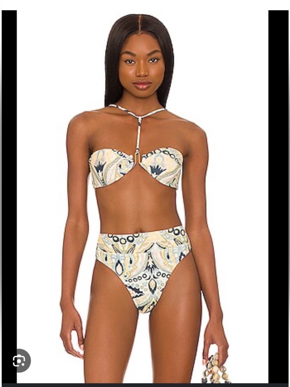 Cult Gaia Ceres Printed High-Waist Bikini Set - aloe multicolor Size Small